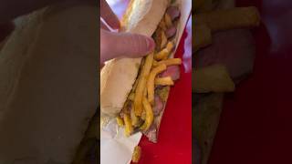 The famous steak frites sandwich at La Baguette du Relais Paris