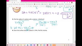 Volume & Surface Area of Spheres