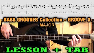 BASS GROOVE Lesson + TAB | Major Chord | TUTORIAL - Chapter 3