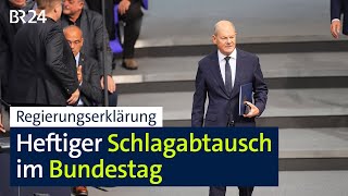 Regierungserklärung von Scholz: Heftiger Schlagabtausch im Bundestag | BR24