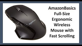 AmazonBasics Full-Size Ergonomic Wireless Mouse with Fast Scrolling