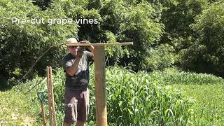 Installing a licking branch rubbing post