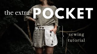 Make an EXTRA POCKET! 🙌 Sewing pattern + tutorial / belt bag (+ earthy boho embroidery)/ hip pocket