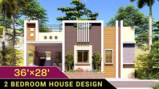 36×28 house plan | 2 bedroom house design ideas #house #home #housedesign