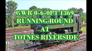 RD25524a(vid).  Pannier Tank 1369 at Totnes Riverside.