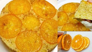 upside down cake | orange cake | without oven cake | soft and spongy cake