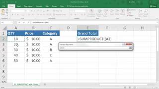 Applying Criteria to the Excel SUMPRODUCT Function