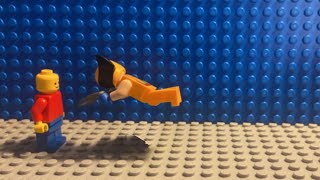 LEGO Wolverine kills LEGO man!