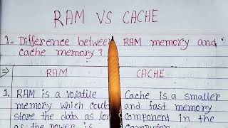 Cache vs ram|difference between cache memory and main memory|cache memory vs ram|ram vs cache hindi.