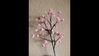 Making Baby Breath flower out of pink napkins. DIY pink BABY BREATH FLOWER