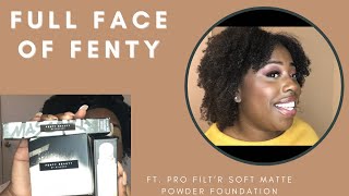 FULL FACE OF FENTY BEAUTY| FT. FENTY BEAUTY’S PRO FILT’R SOFT MATTE POWDER FOUNDATION SHADE 410