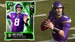 How To Use The NEW Totw Kirk Cousins Card In Madden NFL 19!