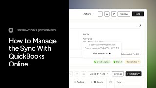 Designers: How to Manage the Sync with QuickBooks Online