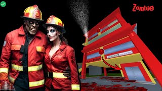 Firefighter Fire Brigade ZOMBIE in Fire Brigade KOBAN 😱 | SAKURA School Simulator Horror Drama 👺