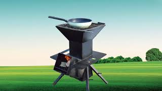 Wood Burning Portable Rocket Stove Cook Stove Charcoal Outdoor Rocket Stove