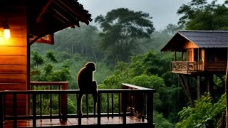 Rain Sound in The Forest | Thunder and lightning in forest