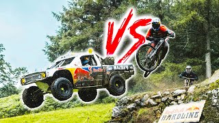 RED BULL RACE TRUCK vs FASTEST MOUNTAIN BIKE RIDER!!