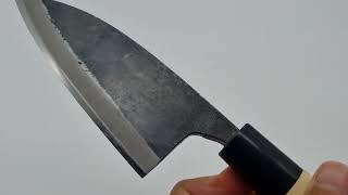 Musashi Blue Steel #2 Buffalo Magnolia Deba Knife 12cm