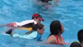 Wave pool at the water park hot springs El Tephé, Hidalgo, Mexico