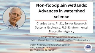 W3 Seminar: Non-floodplain wetlands: Advances in watershed science