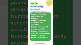 Mobile Numerology | Basics and Number Influence | Part 3 | WhatAboutIT