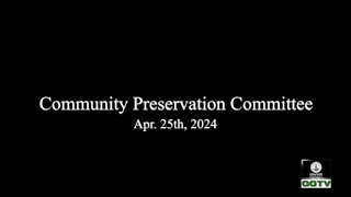 Community Preservation Committee 4-25-24