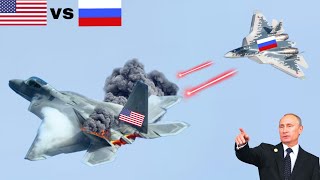 НАТО Паника !! Первая собачья бой русского SU-57 и US F-22: Посмотрите, что произойдет, Arma3