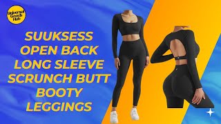 SUUKSESS Open Back Long Sleeve Scrunch Butt Booty Leggings - Universal Goods Hub