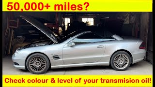 Mercedes R230 how to check and top up transmission and engine oil