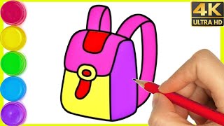 School bag drawing  || School bag drawing step by step || draw a backpack easy || By Arya drawing.