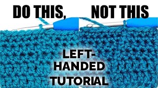 LEFT-HANDED TUTORIAL: Crochet INVISIBLE JOIN In The Round - Seamless Invisible Slip Stitch