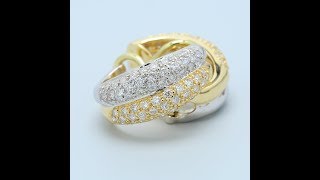 Two Tone Pavé Diamond Huggie Earrings