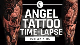 TATTOO TIME-LAPSE #074 | BLACK AND GREY ANGEL