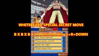 One Piece Luffy , Ace , Whitebeard , Blackbeard Special secret move Gigant Battle NDS