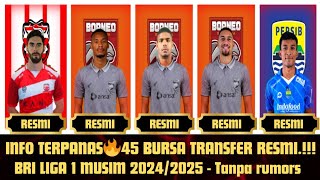 INFO TERPANAS🔥🔥🔥 45 Transfer Resmi.!! Pemain BRI Liga 1 Musim 2024/2025 Tanpa rumor Terbaru Hari Ini