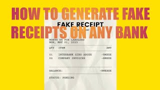 How to generate fake receipt 🧾 on any bank 🏦🏧 on pasta Aza