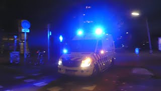 (Nachtverlichting) Ambulance 08-132 met spoed naar melding in Nijmegen