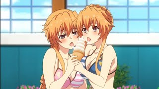 Kaguya and Yuzuru eat ice cream to stimulate Shido