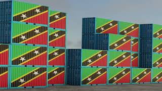 Saint Kitts and Nevis export import container video footage!