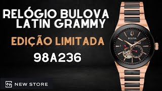 Demonstração Relógio Bulova Latin Grammy Preto e Rose 98A236