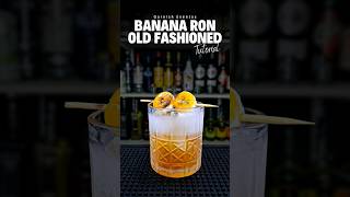 Cóctel Banana Ron Old Fashioned 🍌 Tutorial Bartender #GarnishEventos