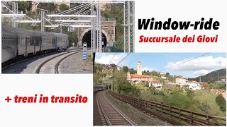 La Linea Succursale dei Giovi dal finestrino del treno + treni in transito a Ronco Scrivia