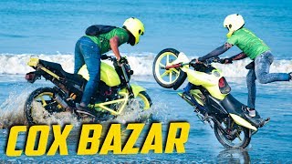 Bikers at Cox bazar Bangladesh - Road Riderz RRz - Motorcycle Stunt at World's Largest Sea Beach