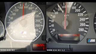 Bmw E46 m3 vs Bmw E36 m3 acceleration test