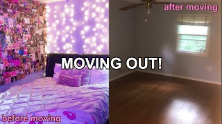 MOVE WITH ME! VLOG:packing, moving out, cleaning with me, empty house tour & decorating  my new room