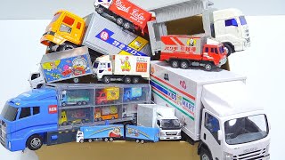 Truck ♪ Collect a box full of mini cars and check out the running ☆  Working car truck.