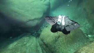 Diving in Ponte Brolla, Maggia River, Ticino, Switzerland