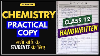 CHEMISTRY Practical COPY Class 12th 2024🔥CHEMISTRY Practical File 🔥जल्दी से देख कर लिख लो