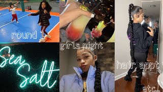 vlog : girls night, different restaurants, shopping, round 1, hair appt