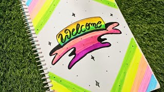 How to make a beautiful Welcome card/ Brush pens lettering/ Brush pen art / Front page design